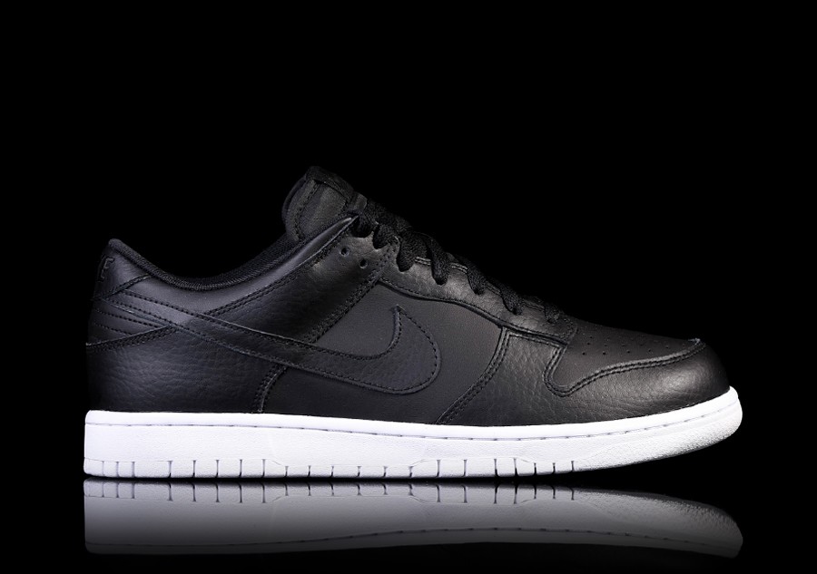 nike dunk low black leather