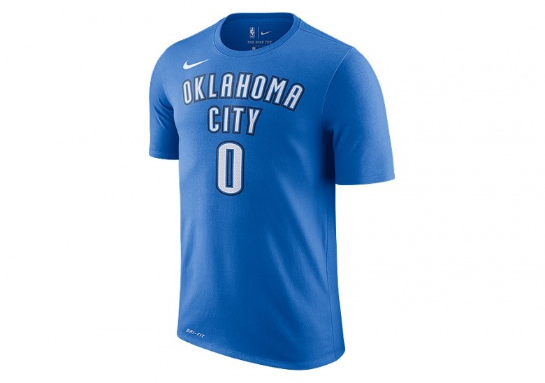 NIKE NBA OKLAHOMA CITY THUNDER RUSSELL WESTBROOK TEE SIGNAL BLUE