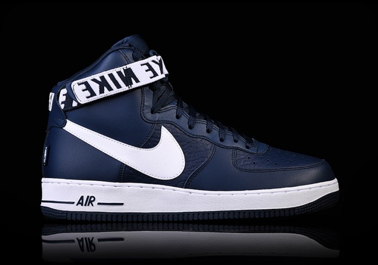 navy blue air force ones high top