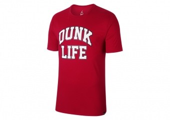 NIKE AIR JORDAN RISE BASKETBALL VERBIAGE TEE GYM RED