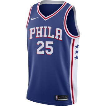 NIKE NBA PHILADELPHIA 76ERS BEN SIMMONS SWINGMAN ROAD JERSEY RUSH BLUE