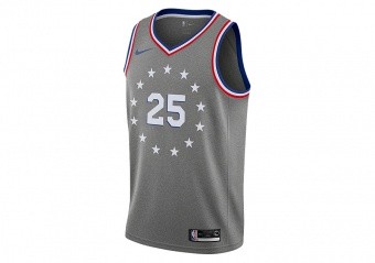 NIKE NBA PHILADELPHIA 76ERS BEN SIMMONS SWINGMAN JERSEY DARK GREY HEATHER