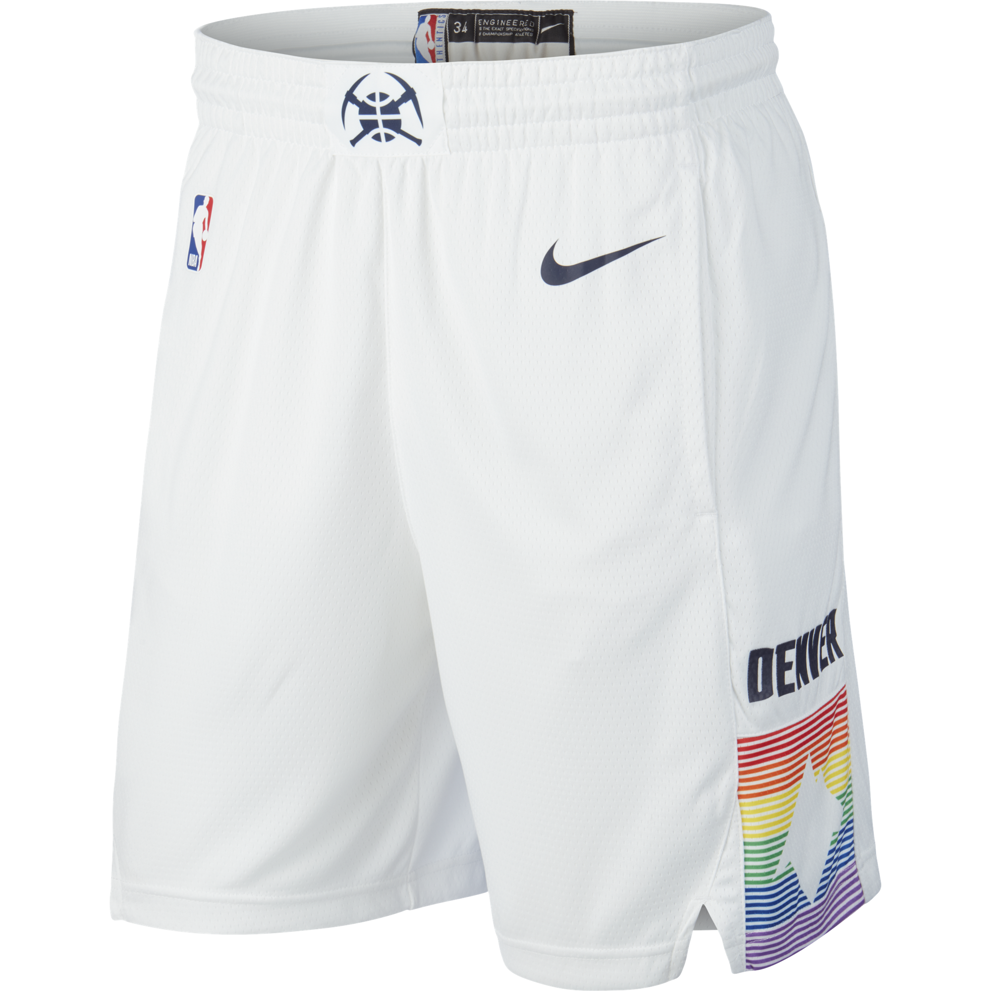 NIKE NBA DENVER NUGGETS SWINGMAN SHORTS WHITE