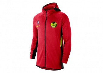 NIKE NBA ATLANTA HAWKS THERMA FLEX SHOWTIME HOODIE UNIVERSITY RED