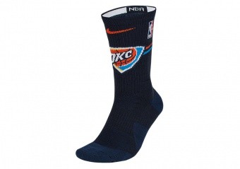 NIKE NBA OKLAHOMA CITY THUNDER ELITE CREW SOCKS COLLEGE NAVY