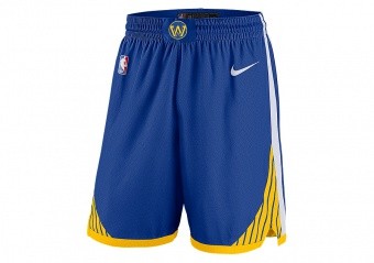 NIKE NBA GOLDEN STATE WARRIORS SWINGMAN ROAD SHORTS RUSH BLUE