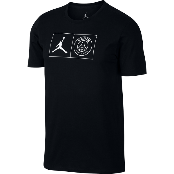 NIKE AIR JORDAN PSG PARIS SAINT-GERMAIN GLOBAL FOOTBALL CLUB TEE BLACK