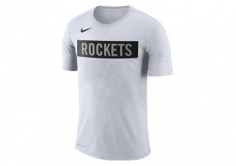 NIKE NBA HOUSTON ROCKETS LOGO DRI-FIT TEE WHITE