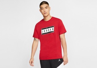 NIKE AIR JORDAN STICKER TEE GYM RED