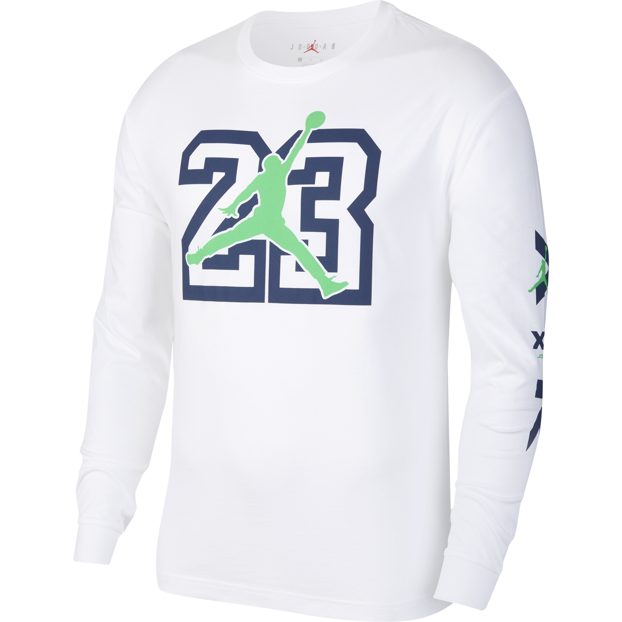 NIKE AIR JORDAN LEGACY AJ13 LONG-SLEEVE TEE WHITE