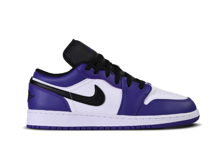 Air jordan 1 low trainer in white and purple top