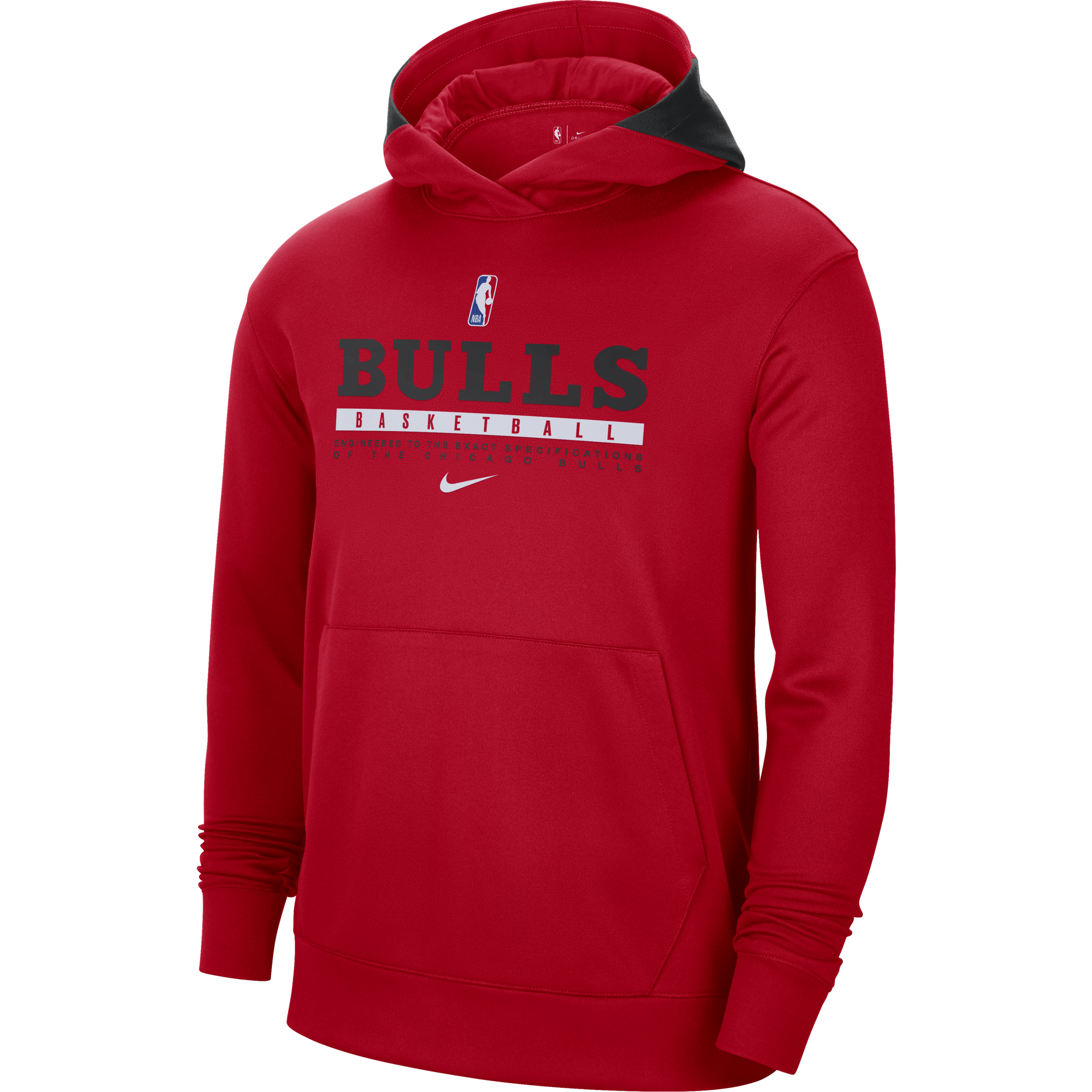 NIKE NBA CHICAGO BULLS SPOTLIGHT PULLOVER HOODIE UNIVERSITY RED