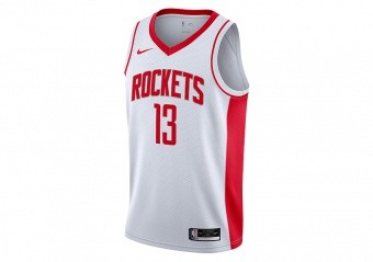 NIKE NBA HOUSTON ROCKETS JAMES HARDEN ASSOCIATION EDITION SINGMAN JERSEY WHITE