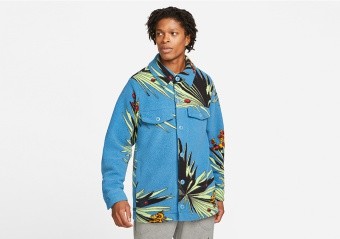 NIKE LEBRON JAMES SHERPA BUTTON-UP JACKET DUTCH BLUE