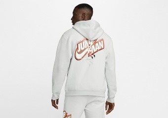 NIKE AIR JORDAN JUMPMAN FLEECE FULL-ZIP HOODIE GREY FOG