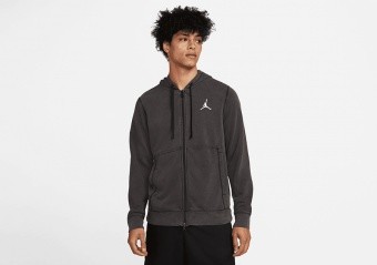 NIKE AIR JORDAN DRI-FIT FLEECE FILL-ZIP HOODIE BLACK