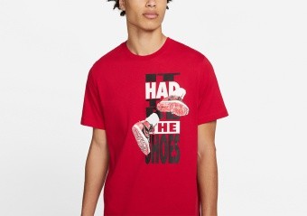 NIKE AIR JORDAN THE SHOES CREW TEE GYM RED