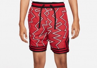 NIKE AIR JORDAN DRI-FIT SPORT DIAMOND SHORTS PATTERN GYM RED