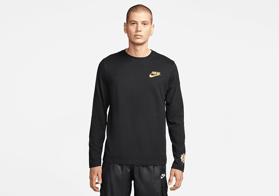 Nike Basketball Giannis Antetokounmpo 'Freak' graphic long sleeve t-shirt  in black