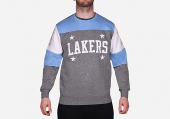 MITCHELL & NESS OVERTIME FLEECE CREW SWEATSHIRT MINNEAPOLIS LAKERS