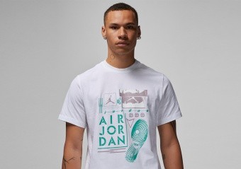 NIKE AIR JORDAN BRAND GRAPHIC CREW 2 TEE WHITE