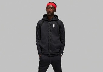 NIKE AIR JORDAN ZION FLEECE HOODIE BLACK