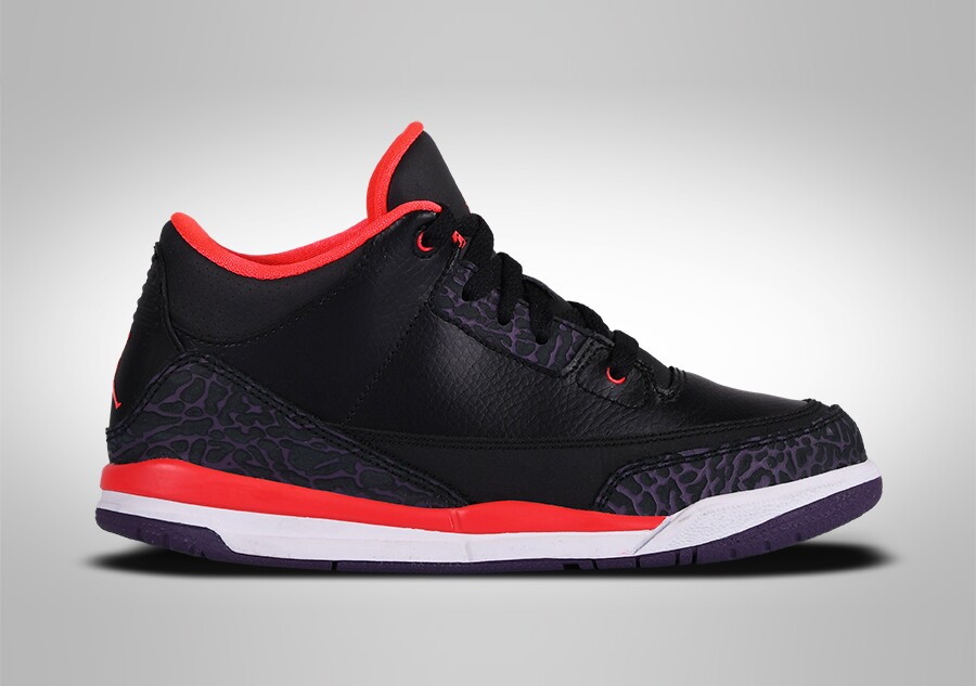 NIKE AIR JORDAN 3 RETRO PS BLACK CRIMSON price 95.00 Basketzone