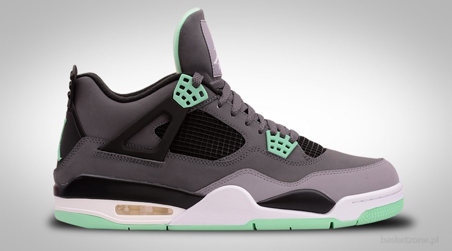Grey and green jordan 4 on sale